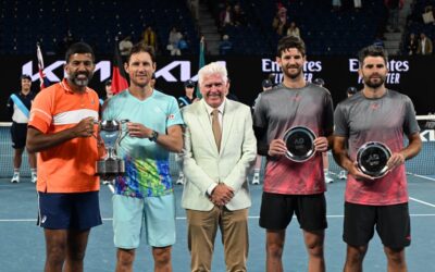 Paul McNamee given honour of presenting AO Men’s Doubles trophy